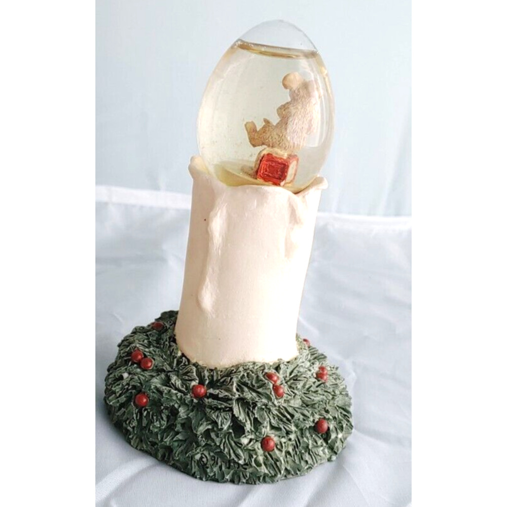 Christmas Candle Glitter Snow Globe Mouse Water Wonders Candlelight 5 inch - Picture 7 of 11